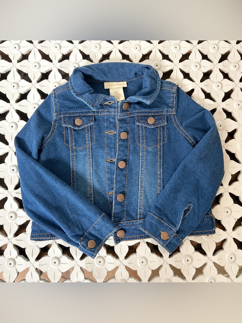 Cynthia Rowley Girls Size 4 Soft Denim Jacket Dark Wash NWT